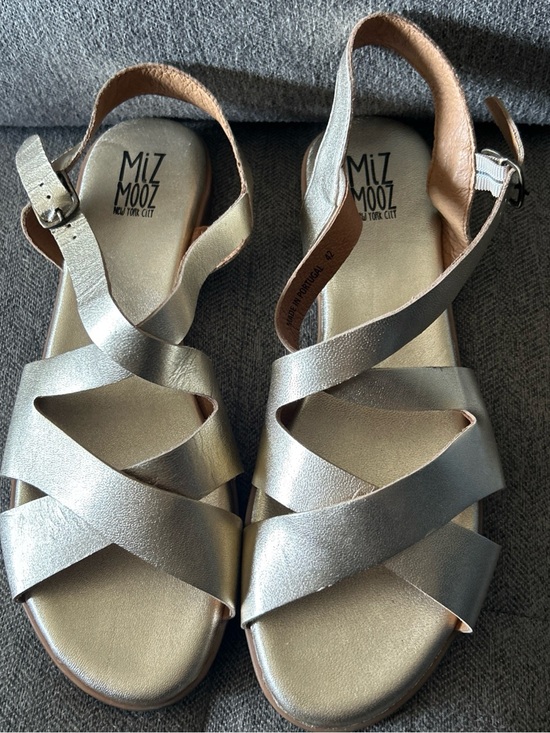 Miz Mooz Shoes - Miz Mooz gold lilium Crisscross Sandals size 11.5
